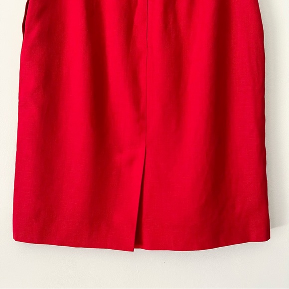 Jones New York Vintage Red Linen Blend Pencil Skirt Size 14 - Picture 8 of 11